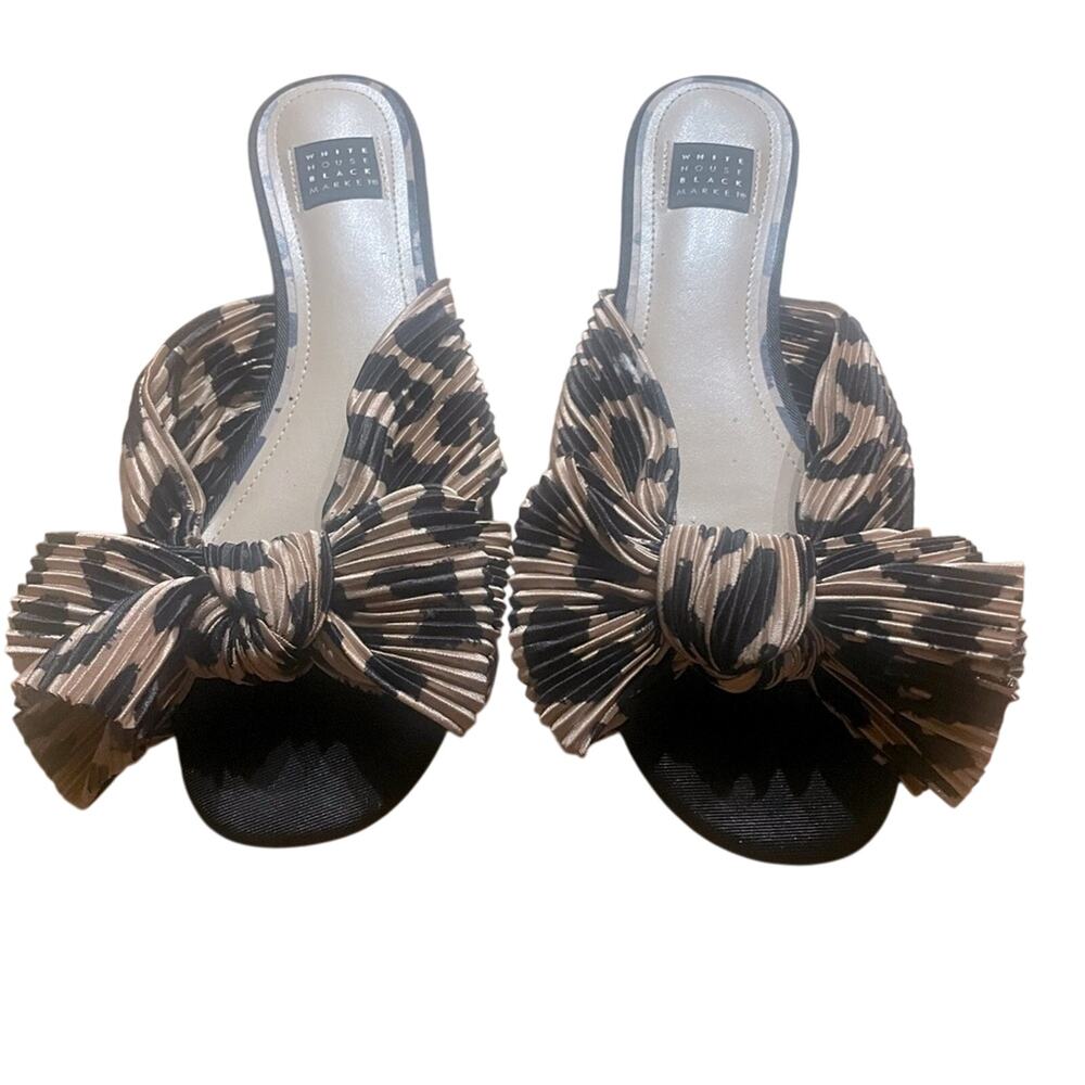 Whbm Leopard Print Crinkle Slides - Size 6 - Styl… - image 1